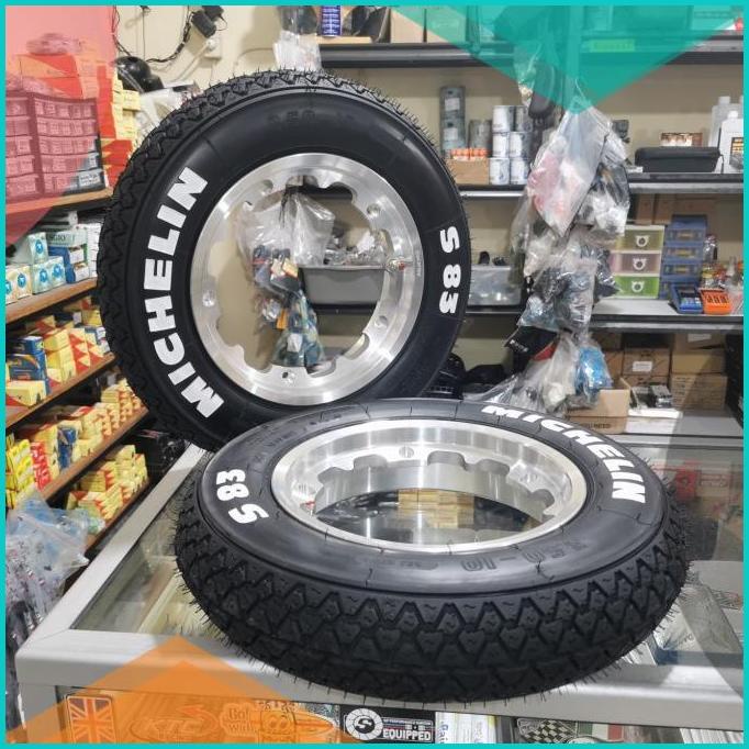 Velg Tubeless Vespa Scarlet Chrome Ring 10 2.50 set Ban Michelin s83 1