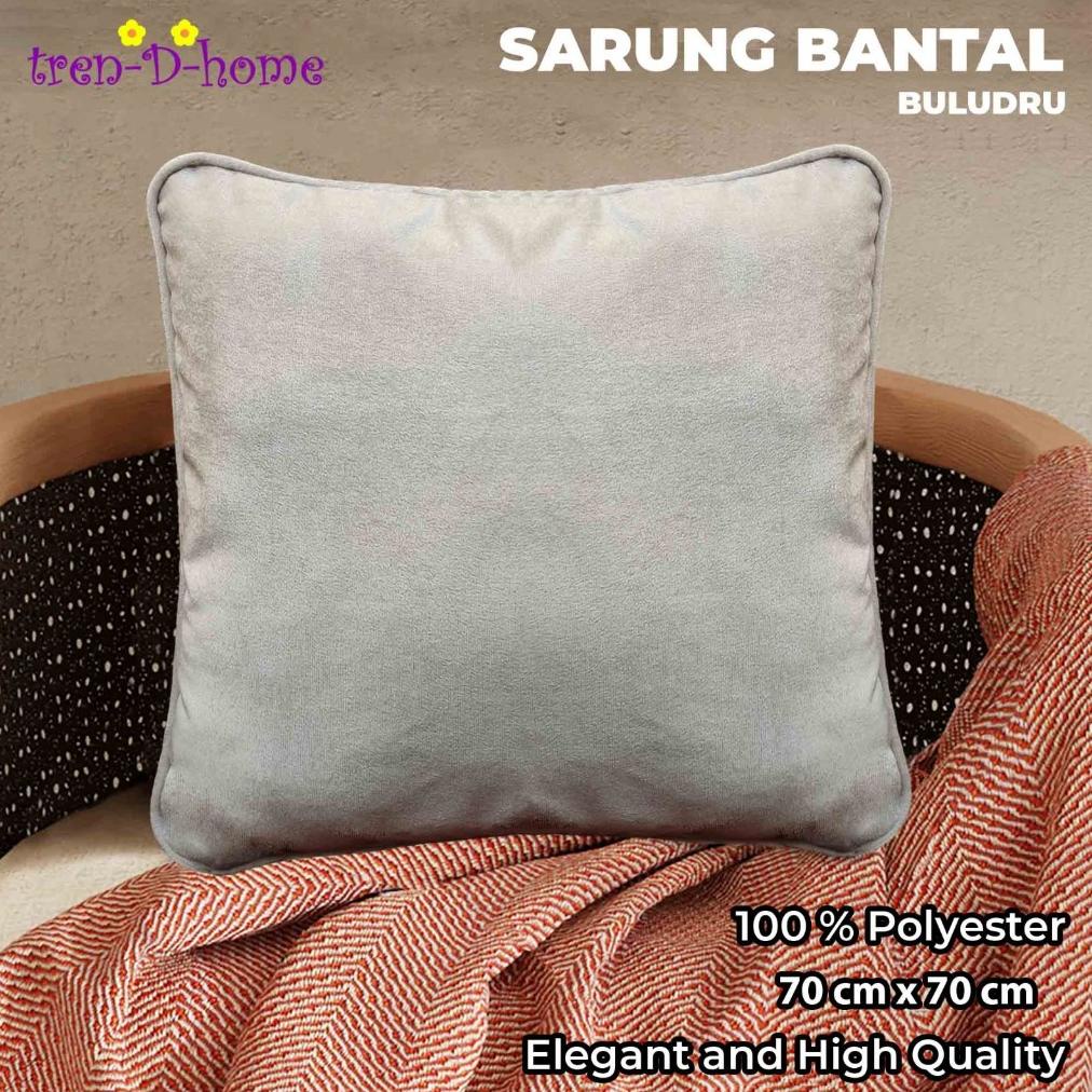 Tren-D-home - Sarung Bantal Kursi Sofa Ruang Tamu Polos Beludru 70 cm x 70 cm - NMs