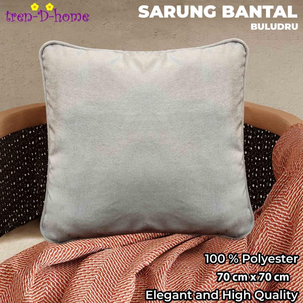 Tren-D-home - Sarung Bantal Kursi Sofa Ruang Tamu Polos Beludru 70 cm x 70 cm - NMs