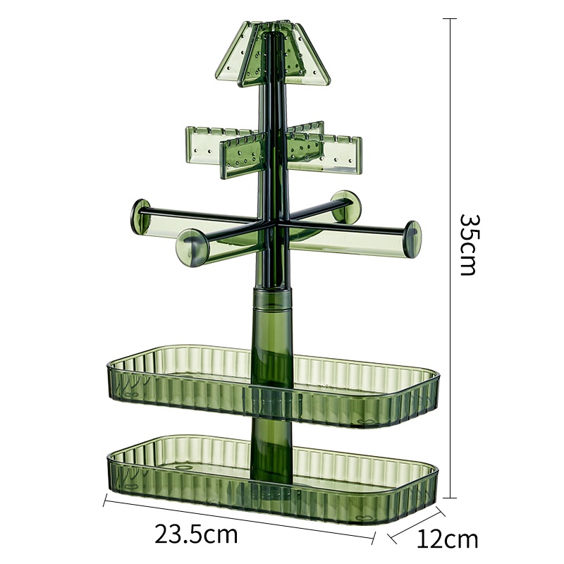 Rak Yimpanan Perhiasan Akrilik Dapat Diputar,Tempat Yimpanan Jam Tangan, Anting, Dan