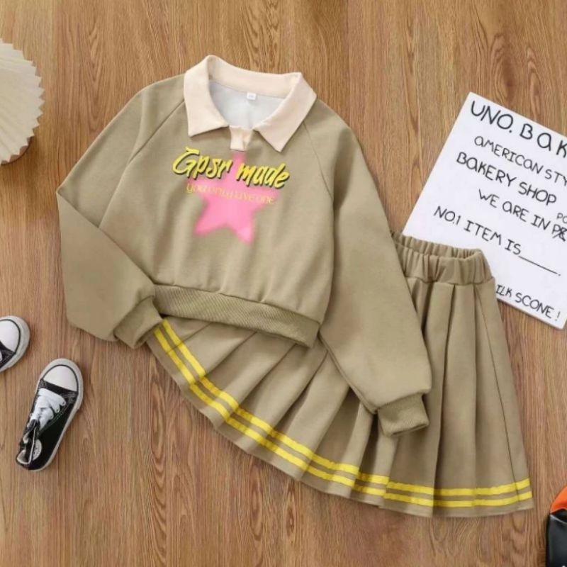 Setelan Rok Sweater Bangkok Korean Vintage Style Premium Import Anak Perempuan