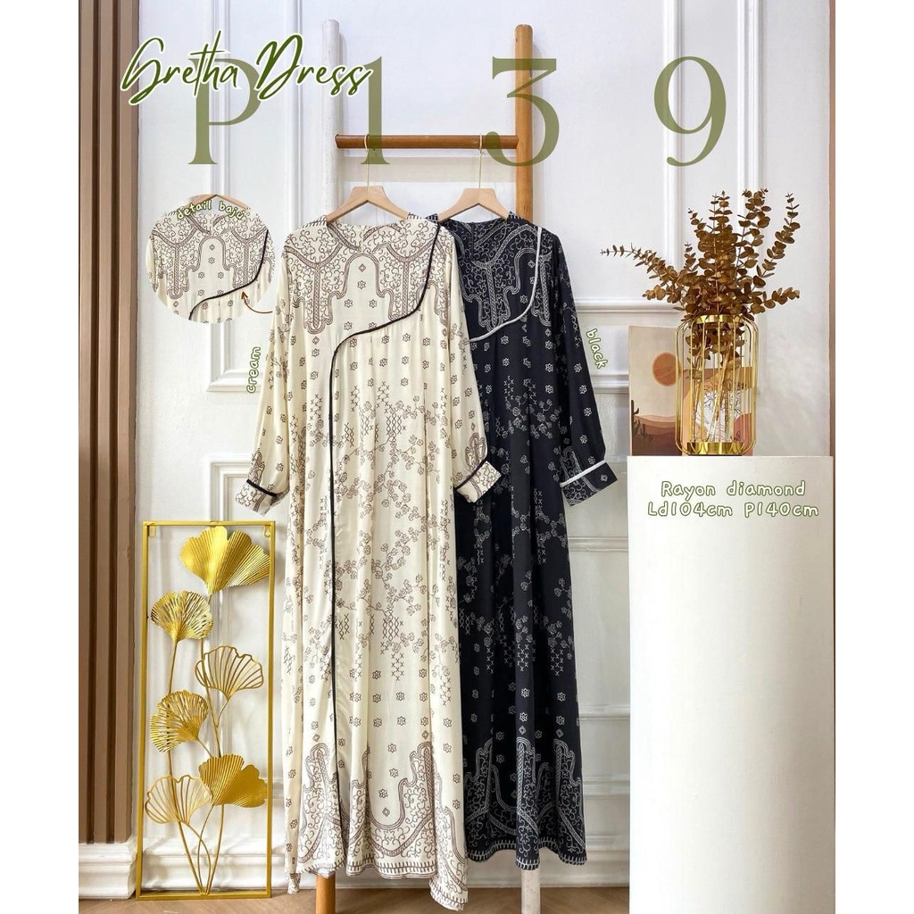 Gretha Dress Muslimah Malaysia Style Elegant Premium