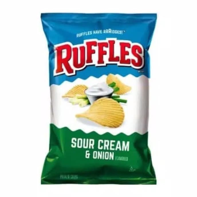 

Keripik - Ruffles Sour Cream & Onion 184G Chips Chip Potato Keripik Kentang Asam