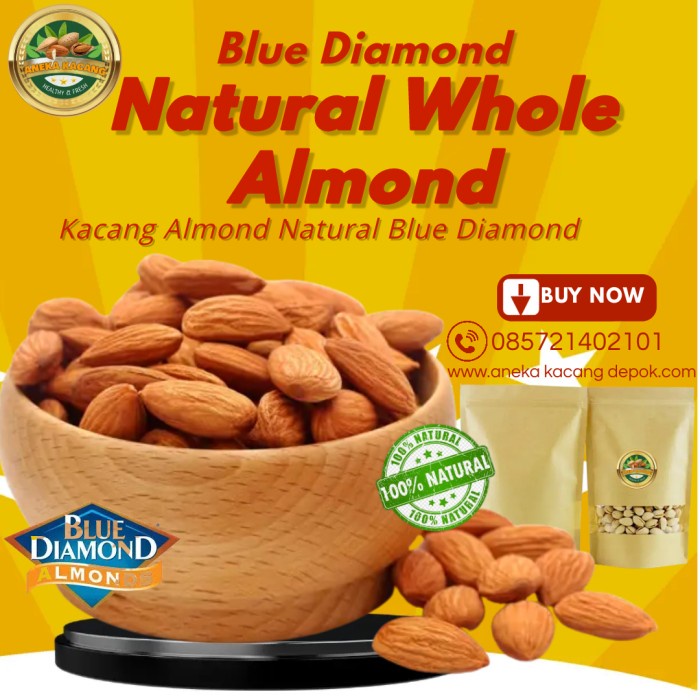 

Kacang - Natural Whole Almond ( Kacang Almond Natural ) 1 Kg
