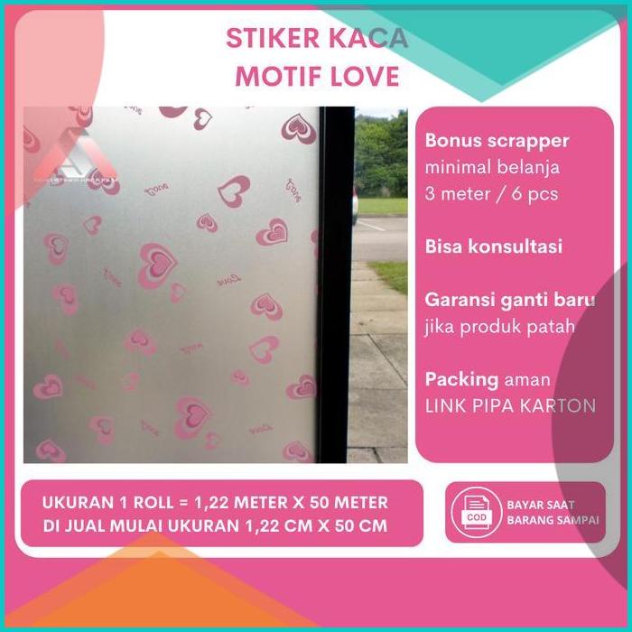 Sticker Stiker Kaca Film Motif Love Jendela Cermin Kacafilm Wallpaper