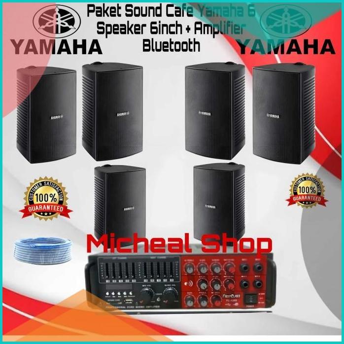 Paket Sound Cafe Speaker Yamaha 6 Speaker 6inch + Amplifier Bluetooth