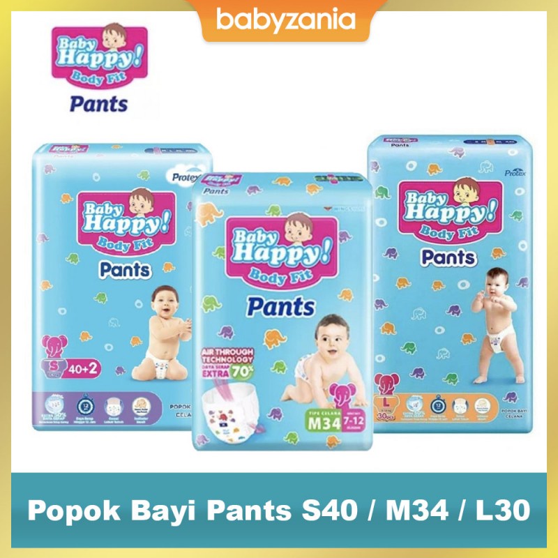 PROMO PEMPERS BABY HAPPY PANTS S40/M34/L30 - POPOK CELANA BAYI