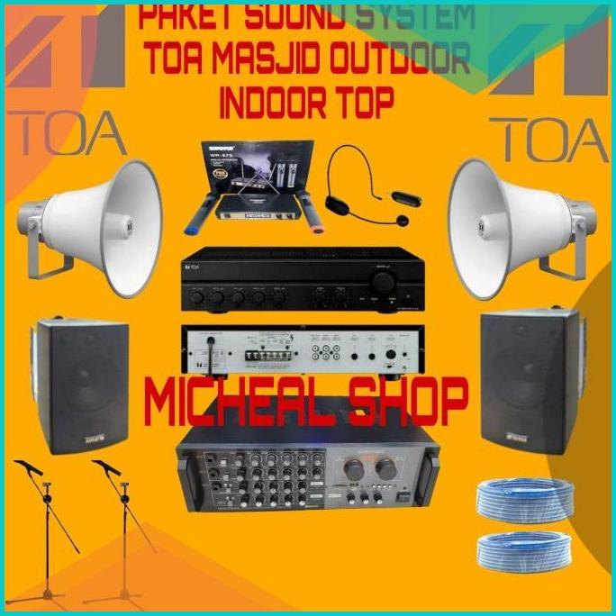 paket sound system toa masjid 2indoor 2 outdoor lengkap top 16novz3 pe