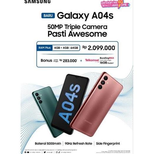 hp samsung A04s ram 4gb rom 64gb 128gb garansi resmi sein 1 tahun