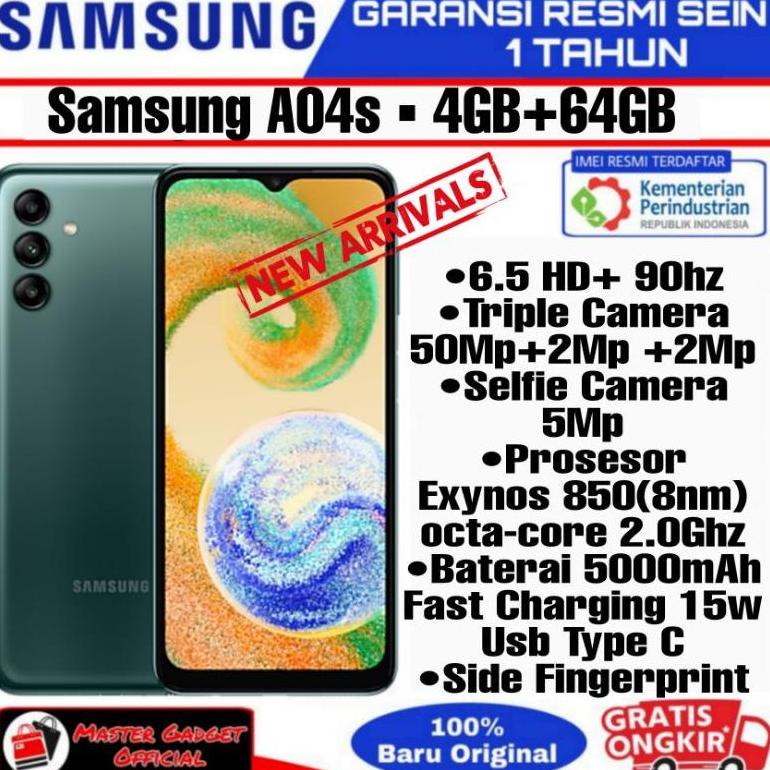 hp samsung A04s ram 4gb rom 64gb 128gb garansi resmi sein 1 tahun