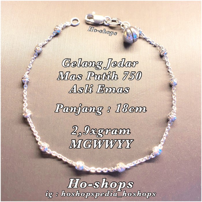 ✨Sale Gelang Jedar Mas Putih Kadar 750 Asli Emas Berkualitas