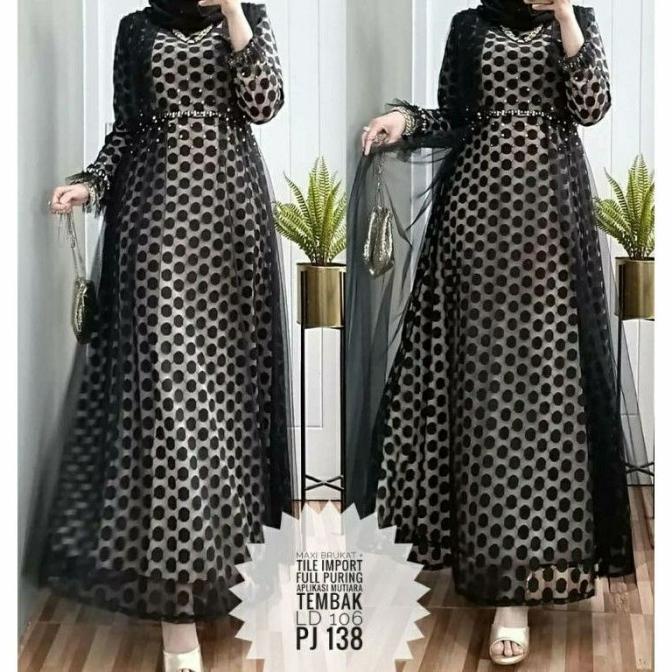 GAMIS OZIAS BRUKAT TILE MEWAH|DRESS PESTA MUSLIM|GAMIS SPARKLE OZIAS