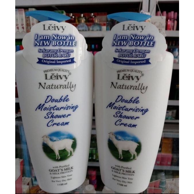 LEIVY Goats Milk Shower Cream Sabun Mandi Susu Kambing Botol 1150 ml