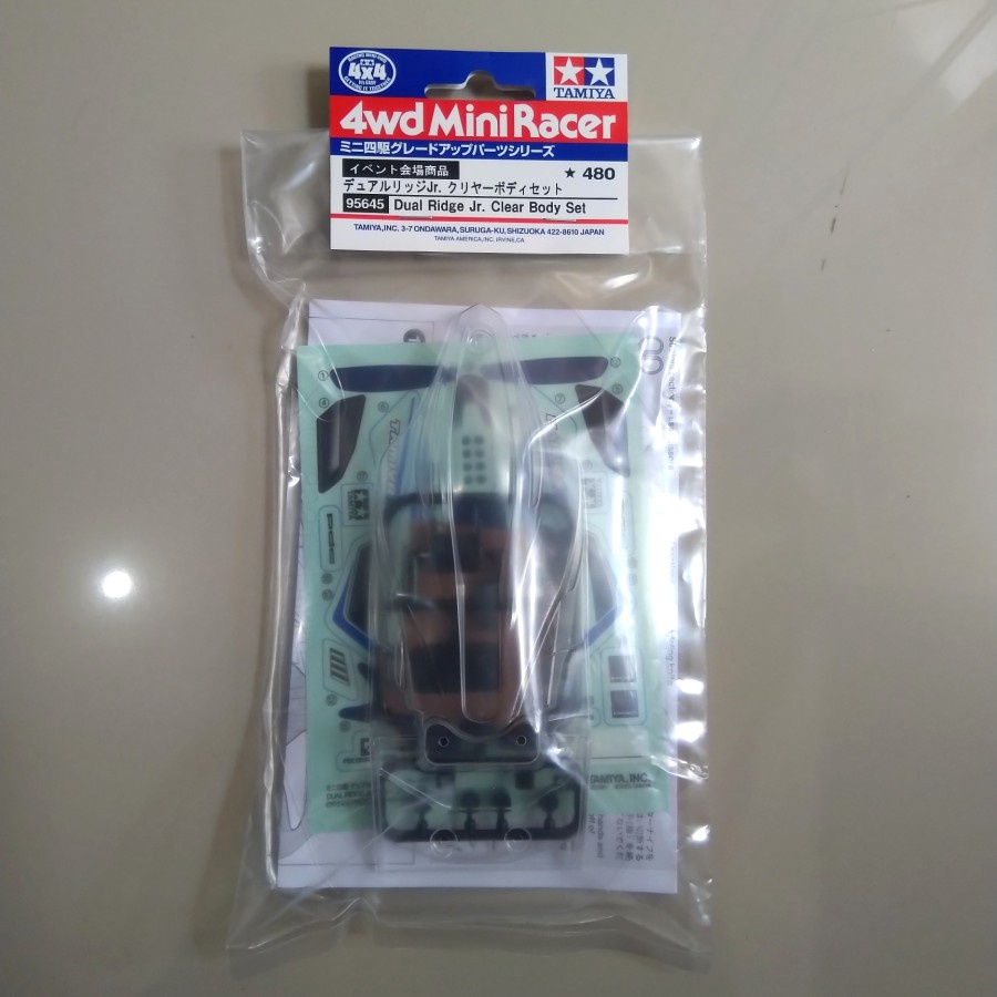 TAMIYA 95645 MINI 4WD Dual ridge clear body Chassis Bahasa indonesia