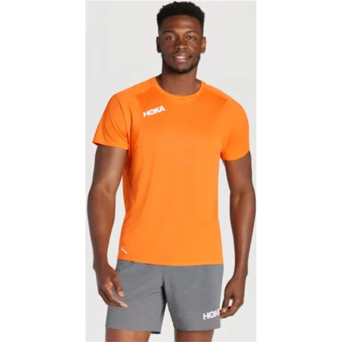 Hoka One One Performance Running Shirt / Jersey Lari Unisex - Orange