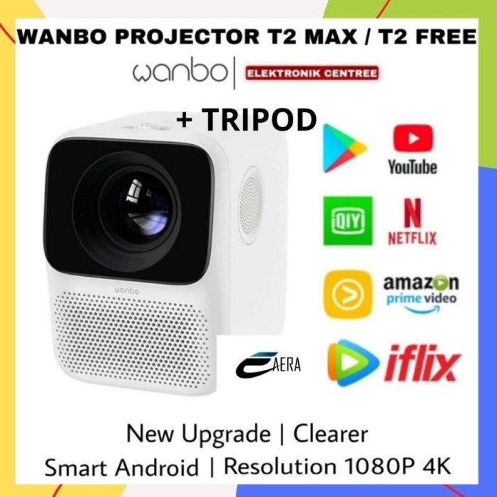 PROYEKTOR WANBO T2 MAX PROJECTOR ANDROID WANBO T2 MAX ANDROID 1080P