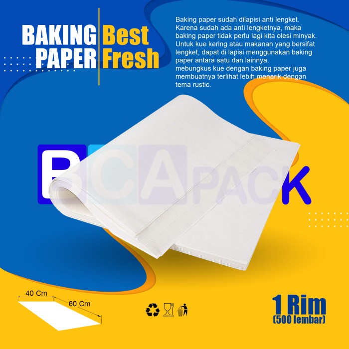 

[Baru] Baking Paper 40X60Cm Best Fresh - 1 Rim -500 Lembar Terbatas