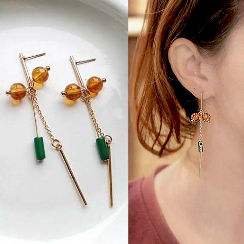 Anting Korea Geometric Ball Earrings