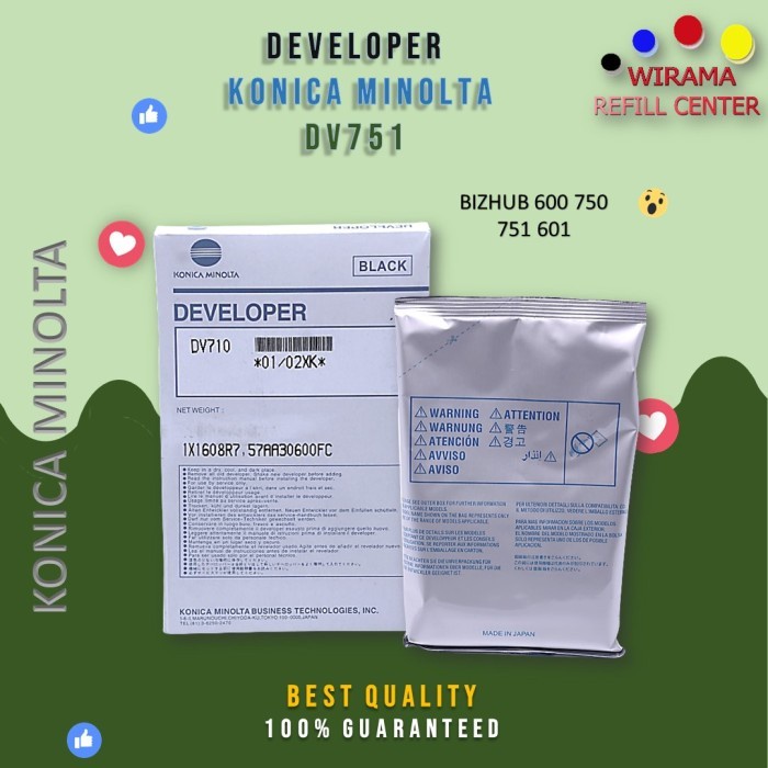 Promo Developer Konica Minolta Bizhub 600 750 751 601 Dv751 Dv-751