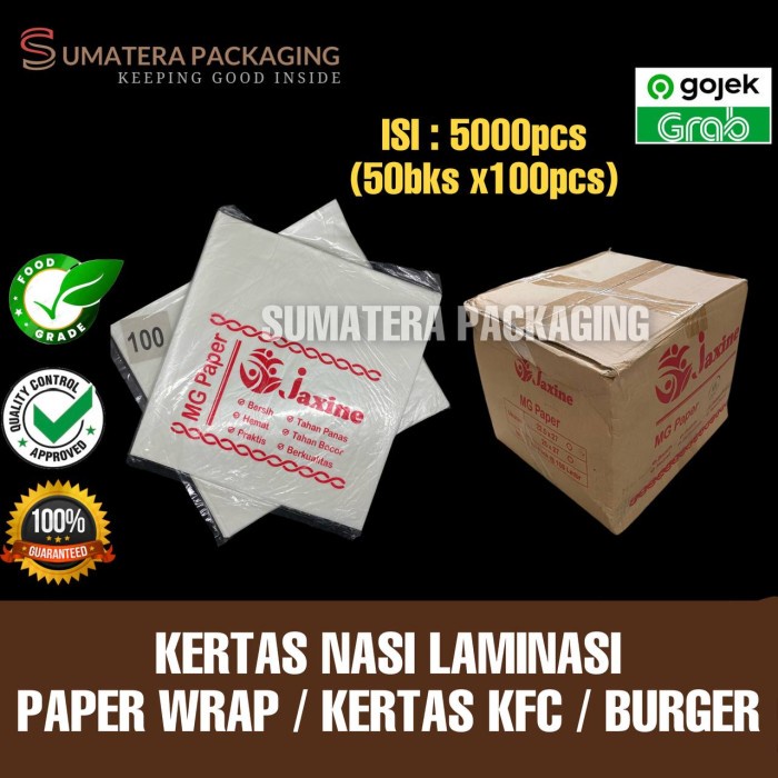 Denimb Kertas Nasi Kfc Pembungkus Wrap Per Dus Anti Minyak Lengket Medan