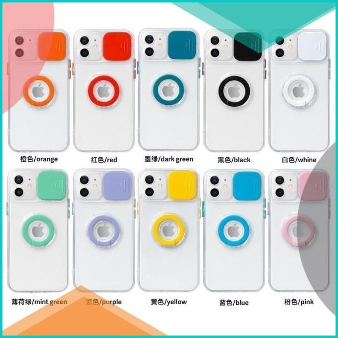 Case Clear Macaron Candy Samsung A01/M01 CORE a32 4G Slide Lens Camera