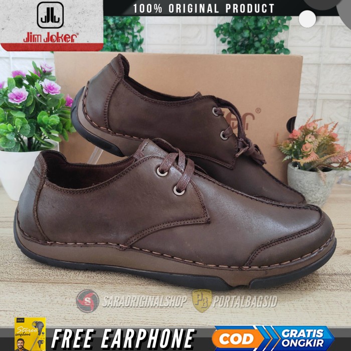 Promo Jim Joker Earth 05 Sepatu Kulit Asli Original Leather- Coffe