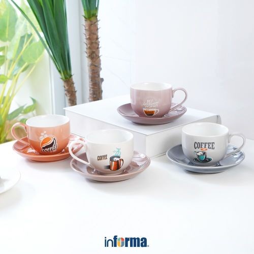 Terbaru Informa - Appetite Set 4 Pcs Cangkir & Saucer Earthy Promo Terlaris