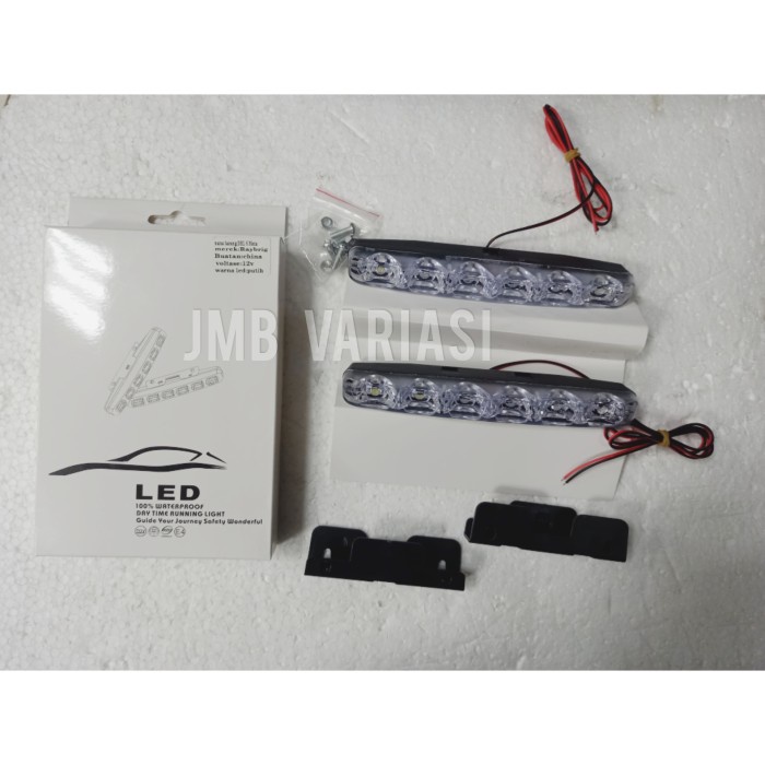 Lampu Drl Mobil 6 Led Putih Drl 6 Mata - 6 Titik