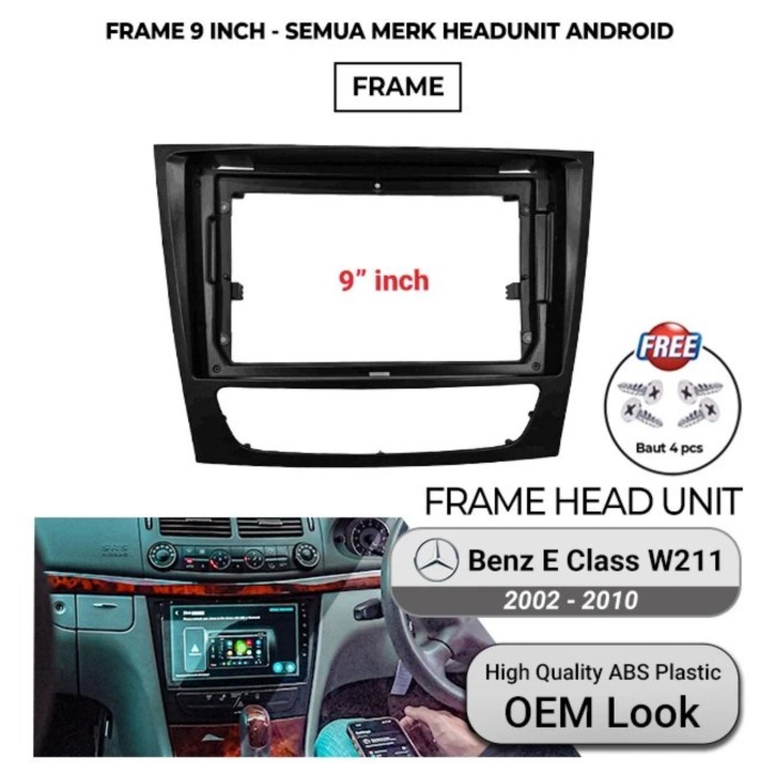 Frame Head Unit 9 Inch Mercedes Benz E-Class W211 2002-2010