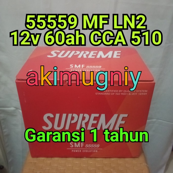 [Original] Aki 55559 Ln2 Din 60 Din 66 12V 60Ah Mf Kering Blazer Innova Reborn Terbaru