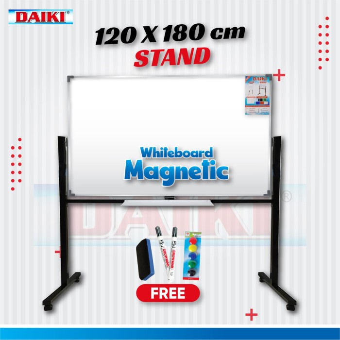 

✨Sale Papan Tulis / Whiteboard Daiki Magnet Double Face Stand Uk 120X180 Cm Diskon