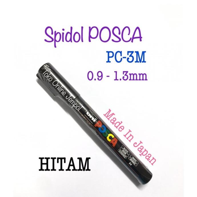 

HITAM Spidol POSCA Marker 0.9-1.3mm PC-3M Pen UNI kaca glass ATK0919PC