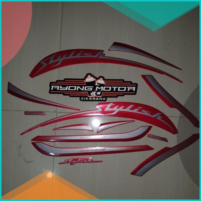 Striping Scoopy Stylish 2019 Merah Doff 16novz3 perkakas