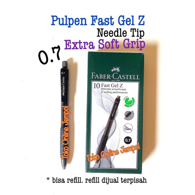 

Pulpen 0.7 Hitam Fast Gel Z Faber Castel Smooth Needle Pen ATK1492FC