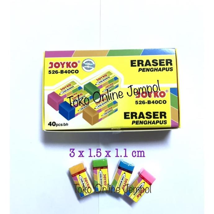 

isi 40 Penghapus Kecil Warna Joyko 526 B40CO color eraser ATK1048JY