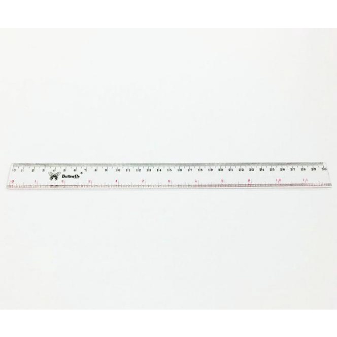 

30cm Penggaris Butterfly Plastik Plastic Acrylic Ruler Mistar ATK1479B
