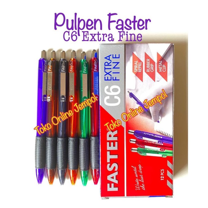 

12pcs Pulpen FASTER C6 pena ballpoin balpen polpen ATK1440FS