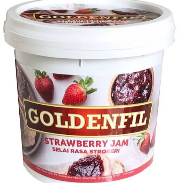 

Selai Goldenfil Strawberry / Goldenfill Strawberry Jam ( Selai 50% Buah ) Segar Sehat Halal