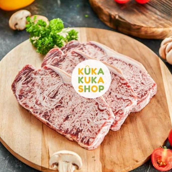 

Kuyyy Beef Steak Wagyu Hokubee Striploin / Sirloin Meltique 1 Kg - 5 Lovloa