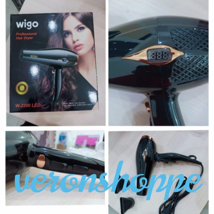 [New Ori] Wigo W 2200 Hair Dryer Alat Pengering Rambut Professional Ionic Limited