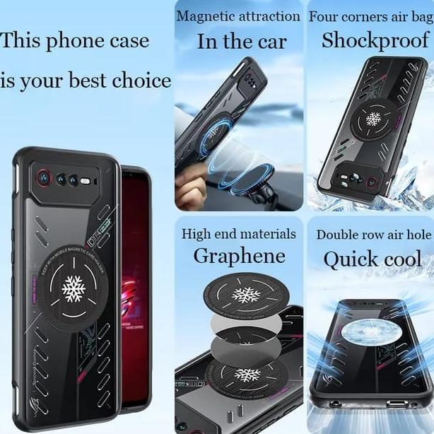 Case Asus Rog Phone 7 Graphene Cooling Heat Dissipation Fan Cooler