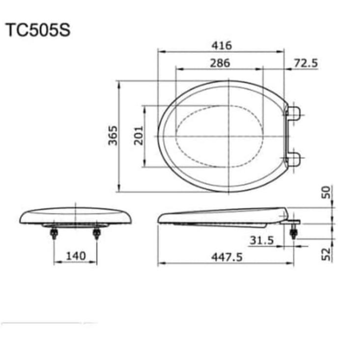 Tutup Closed Toto Tc 505 W/Tutup Toilet Toto/Seat Cover Closed Toto