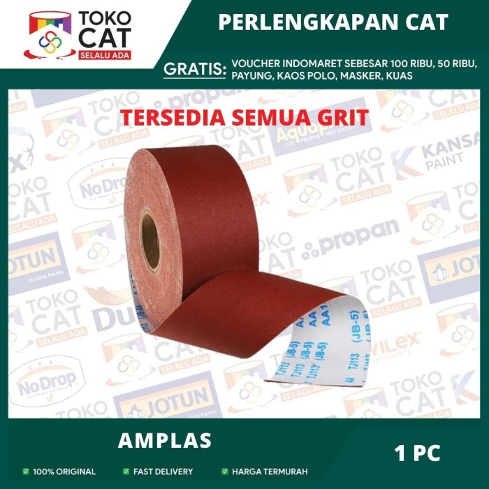 AMPLAS METERAN / KERTAS PASIR / AMPLAS ROLL BANGUNAN UKURAN 1 METER. // AMPLAS GULUNGAN //AMPLAS TEM