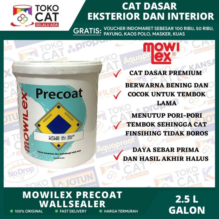 Cat Dasar Tembok Dalam Mowilex Wall Sealer WSWB Ukuran 20 Liter Pail // Cat Dasar Interior // Cat Da