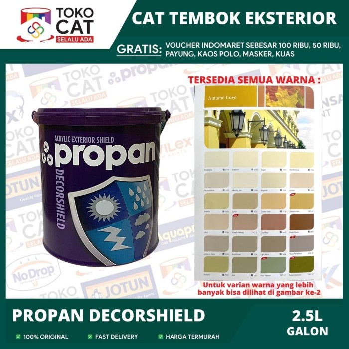 Cat Tembok Luar Propan Decorshield  Warna White 9101 2.5 Liter Galon //Cat Tembok Exterior //Cat Tem