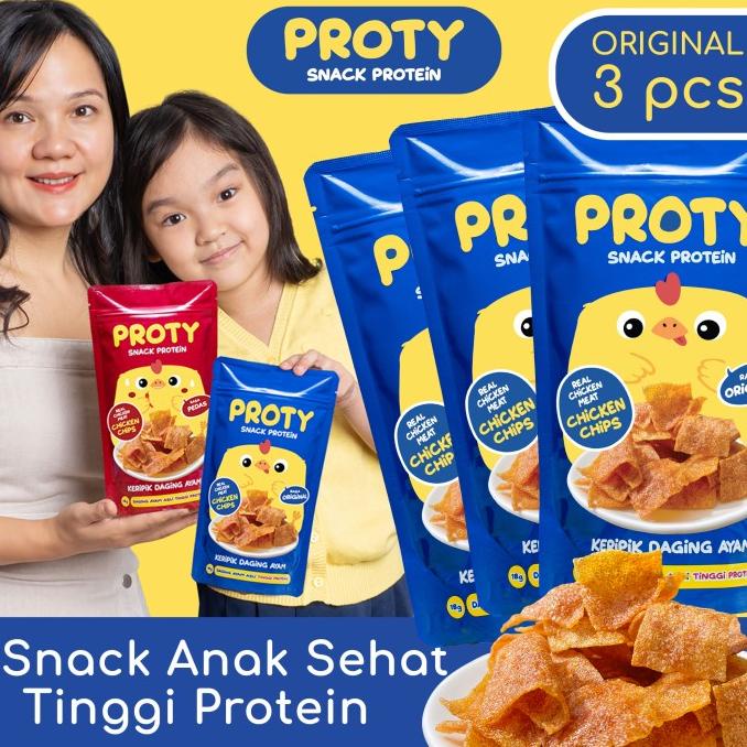 

Snack Anak Sehat Tinggi Protein PROTY Original (Bundle3) Chicken Chips HTS