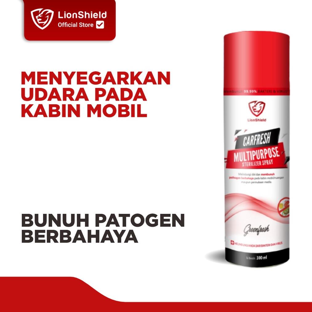 (Jkpu-756) Lionshield Spray Parfum Pewangi Mobil Anti Bakteri 300Ml Green Fresh Mlt