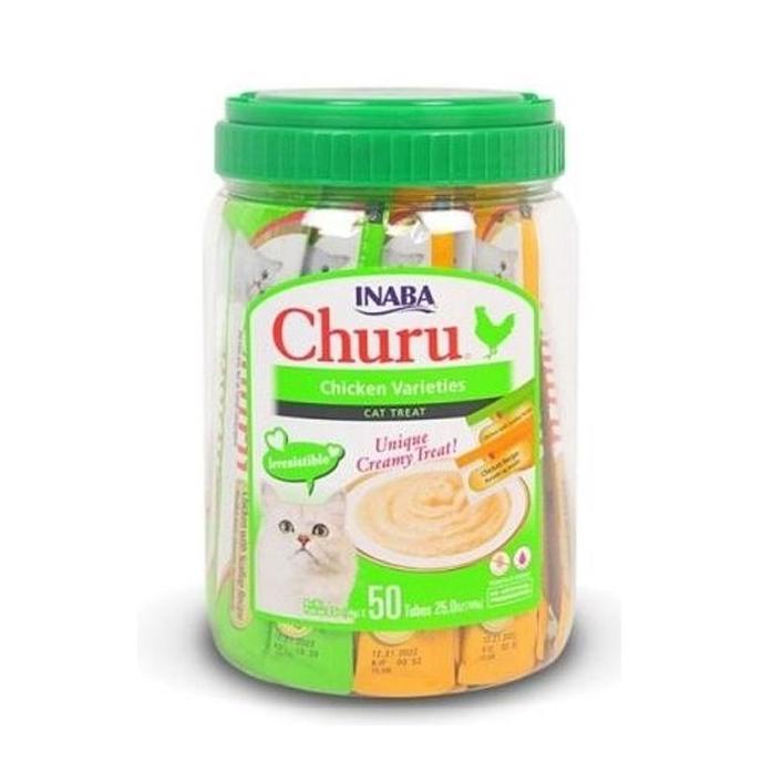 

Snack Kucing CIAO INABA CHURU Tuna Chicken Variety Toples 50saset MRS4