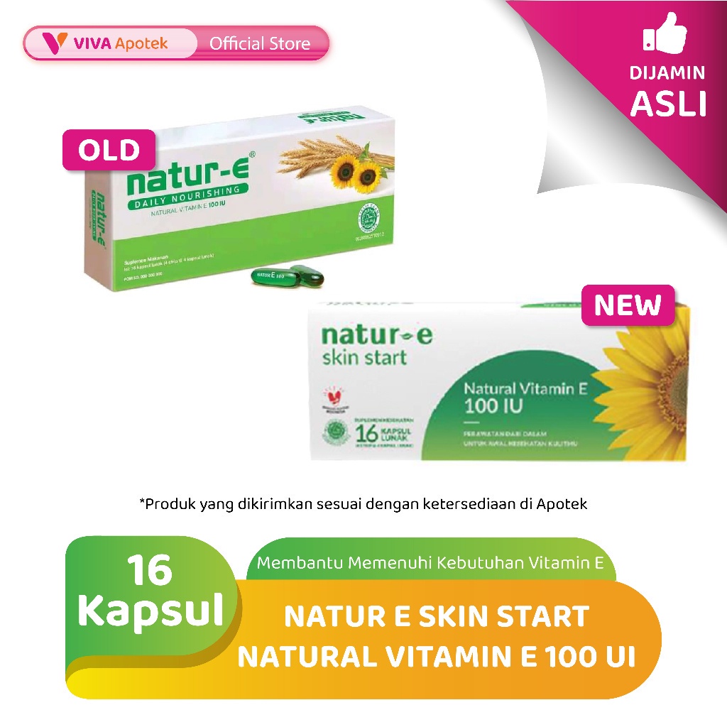 Natur E Skin Start Natural Vitamin E 100 UI (16 Kapsul)