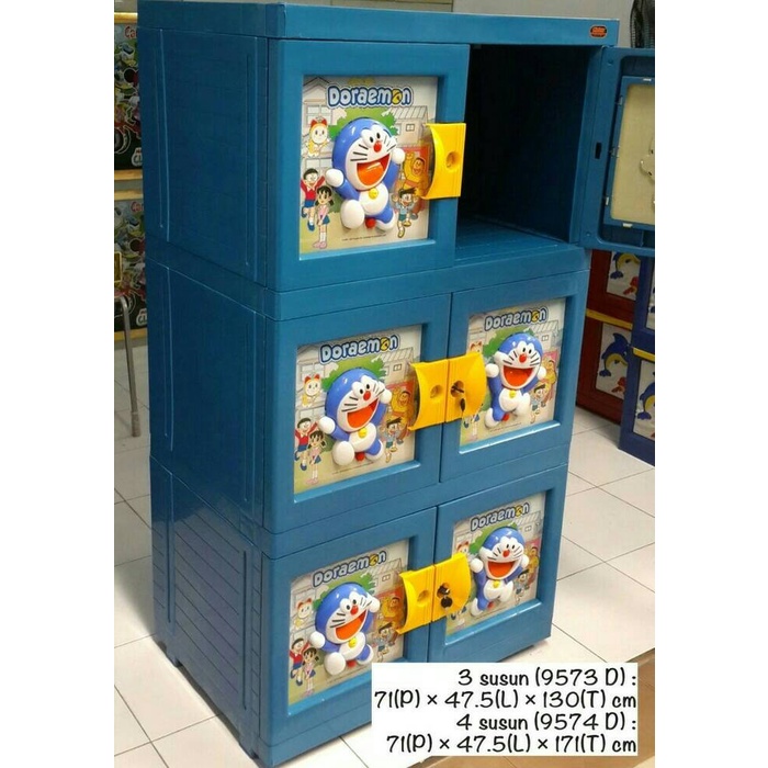 Lemari plastik doraemon /kabinet plastik NAIBA DORAEMON 3 susun